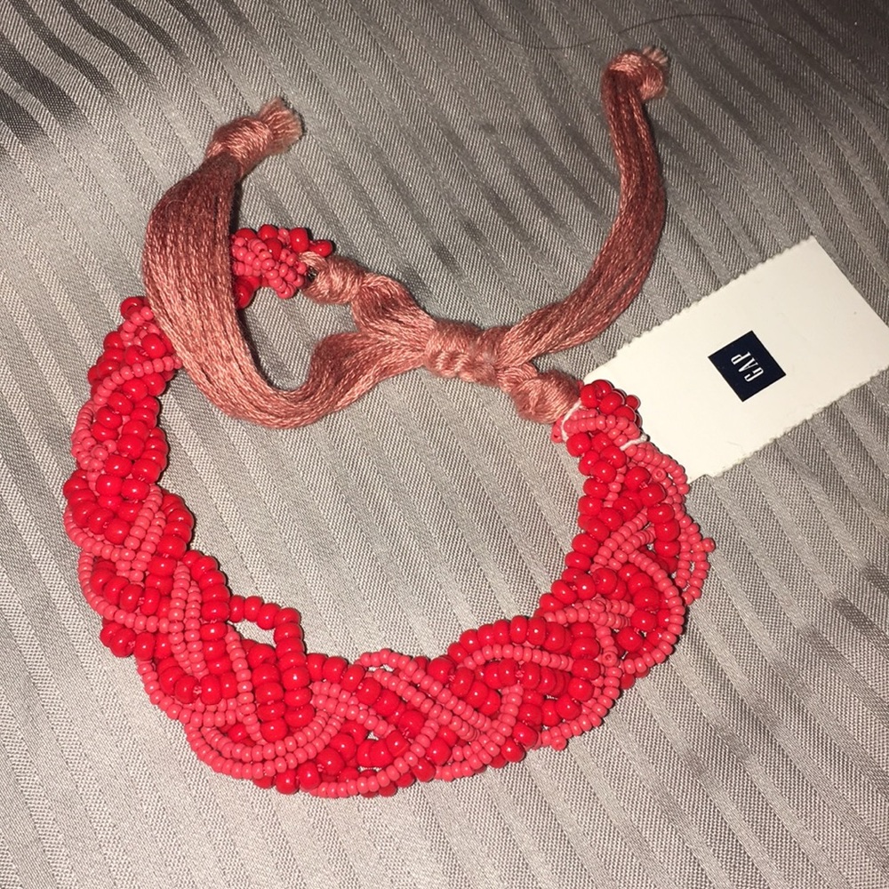 Gap red braided bead bracelet